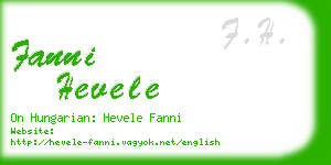 fanni hevele business card